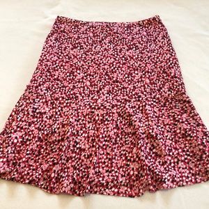 NWOT Talbots Flare Red Speckled Lined Skirt Size 6
